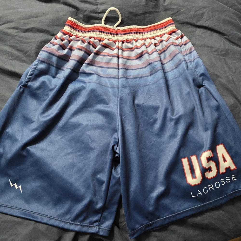 LaCrosse USA Men's Navy Swim Board Shorts